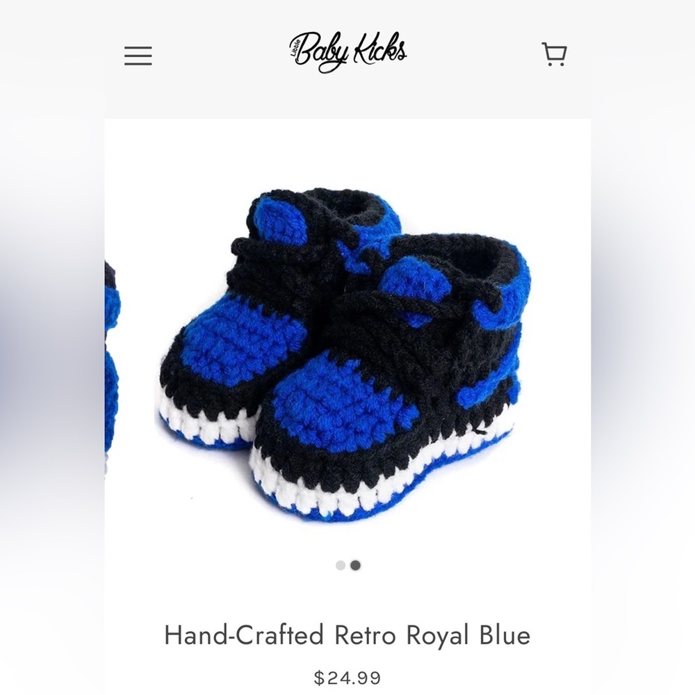 Handmade Blue and Black Kids Shoes